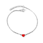 Bracelet à breloques cœur rouge et noir