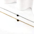 Bracelet à breloques cœur rouge et noir