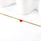 Bracelet à breloques cœur rouge et noir