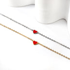 Bracelet à breloques cœur rouge et noir