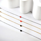 Bracelet à breloques cœur rouge et noir