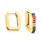 Rechthoekige diamant oorgesp