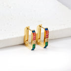 Rechthoekige diamant oorgesp