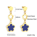 Perzikbloesem goudkleurige oorbellen met schelp