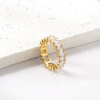 Rechthoekige luxe ring met volledige diamant