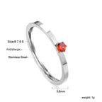 Bague unie en zircone multicolore