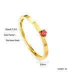 Bague unie en zircone multicolore