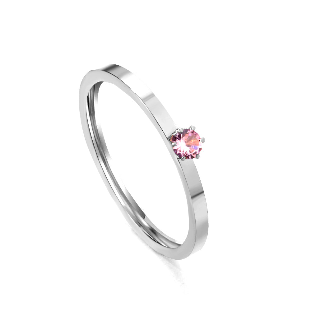 Bague unie en zircone multicolore