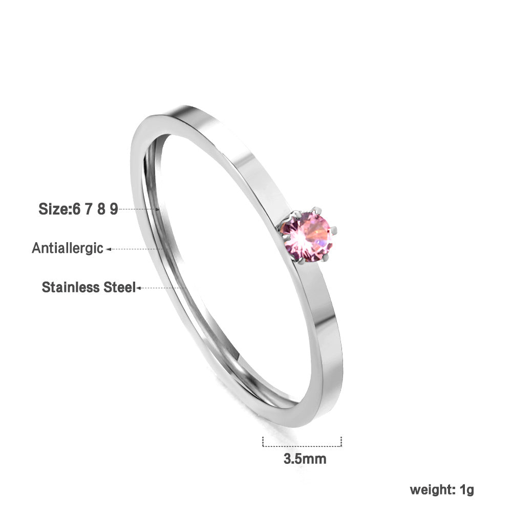 Multi-kleurige zirkonia-ring