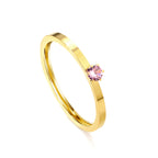 Bague unie en zircone multicolore
