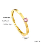 Bague unie en zircone multicolore