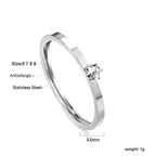 Bague unie en zircone multicolore