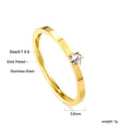 Bague unie en zircone multicolore