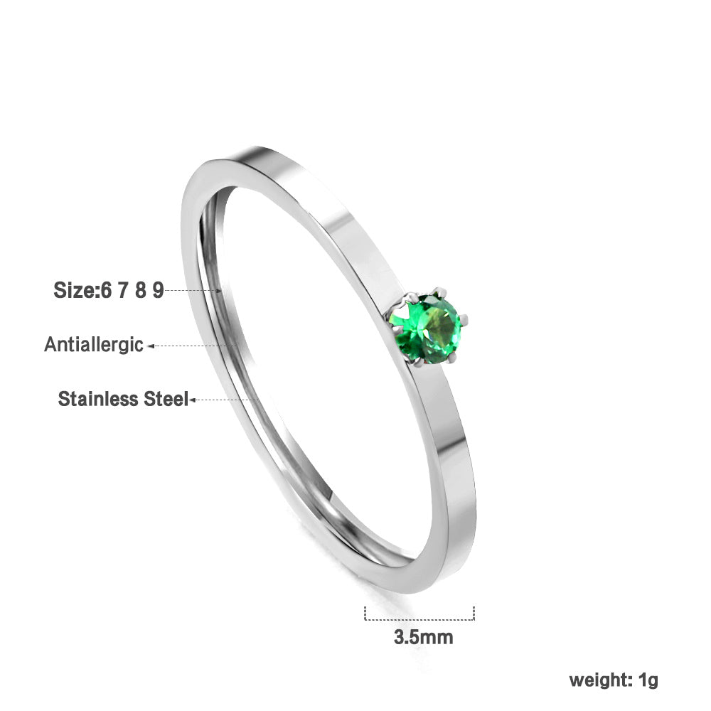 Multi-kleurige zirkonia-ring