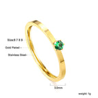 Bague unie en zircone multicolore