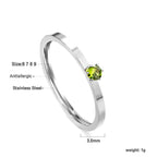 Bague unie en zircone multicolore