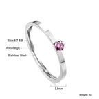 Bague unie en zircone multicolore