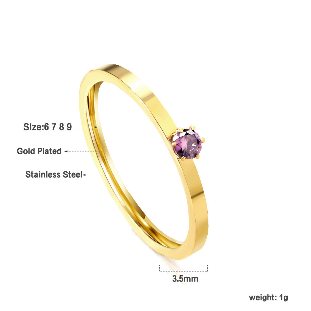 Multi-kleurige zirkonia-ring