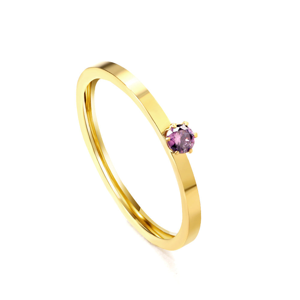 Bague unie en zircone multicolore