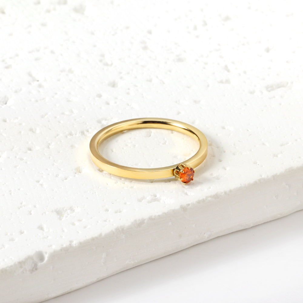 Bague unie en zircone multicolore