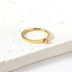 Bague unie en zircone multicolore