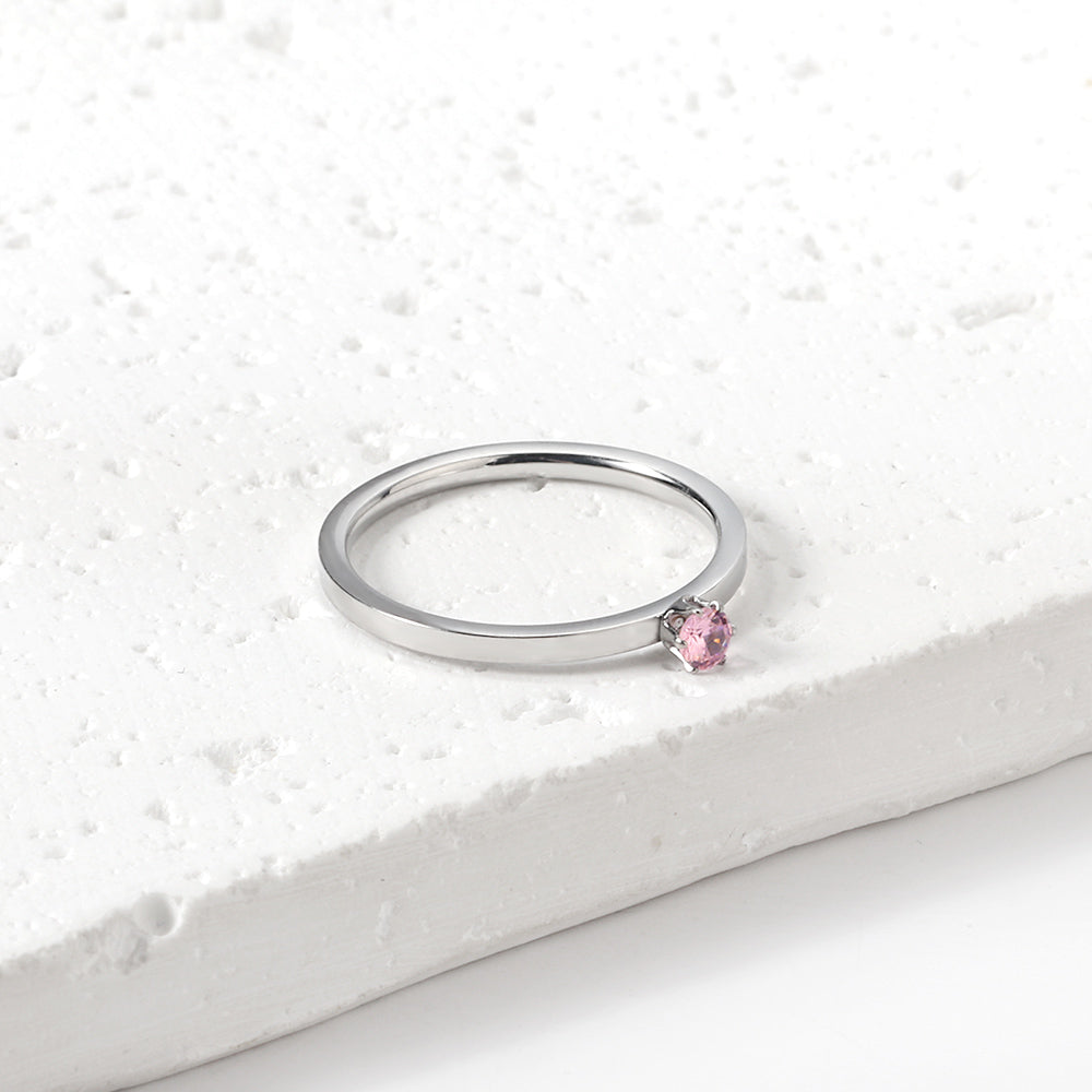 Bague unie en zircone multicolore