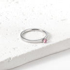 Bague unie en zircone multicolore