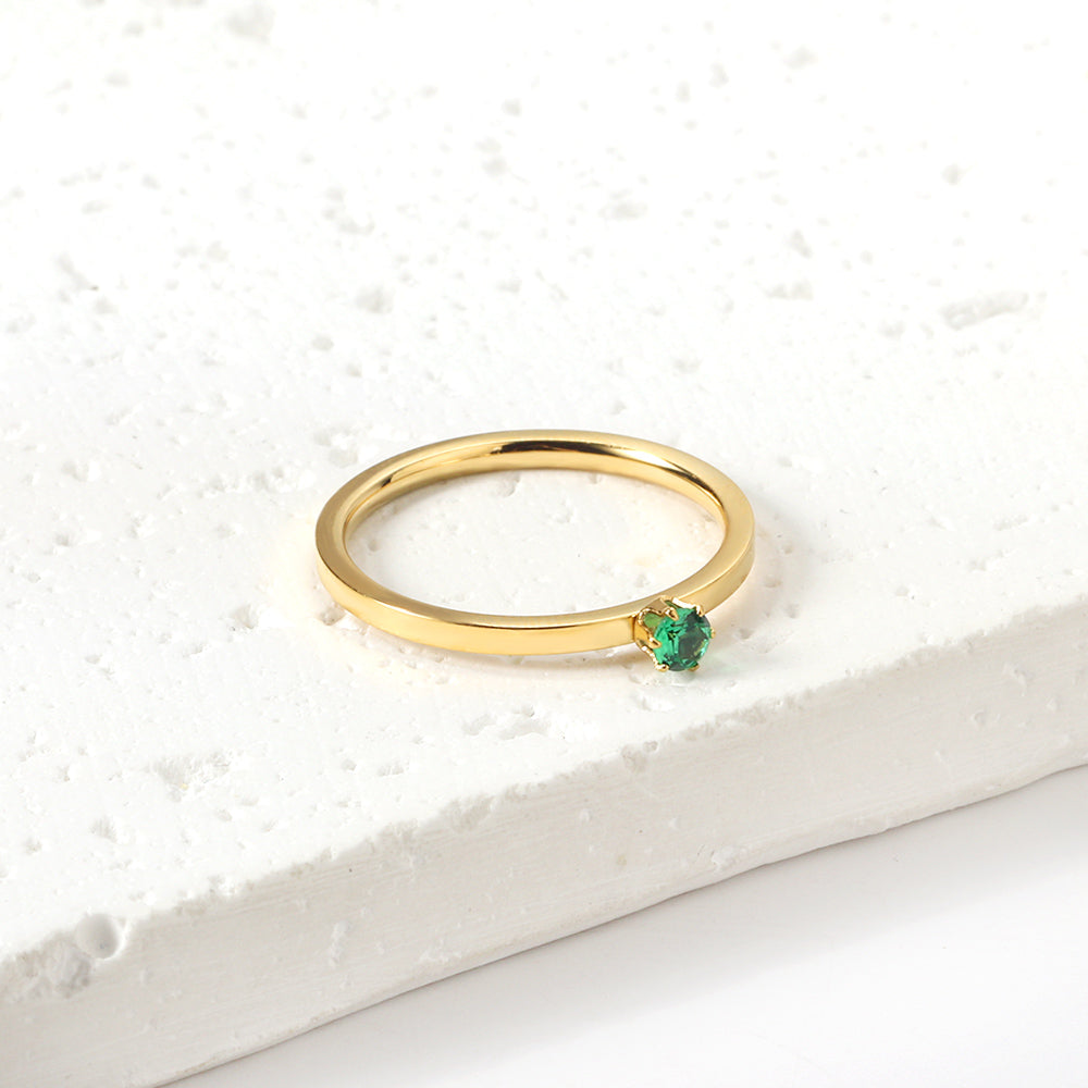 Bague unie en zircone multicolore