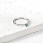 Bague unie en zircone multicolore