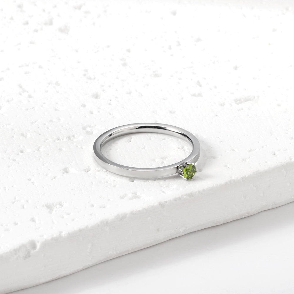 Bague unie en zircone multicolore