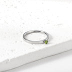 Bague unie en zircone multicolore