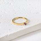 Bague unie en zircone multicolore