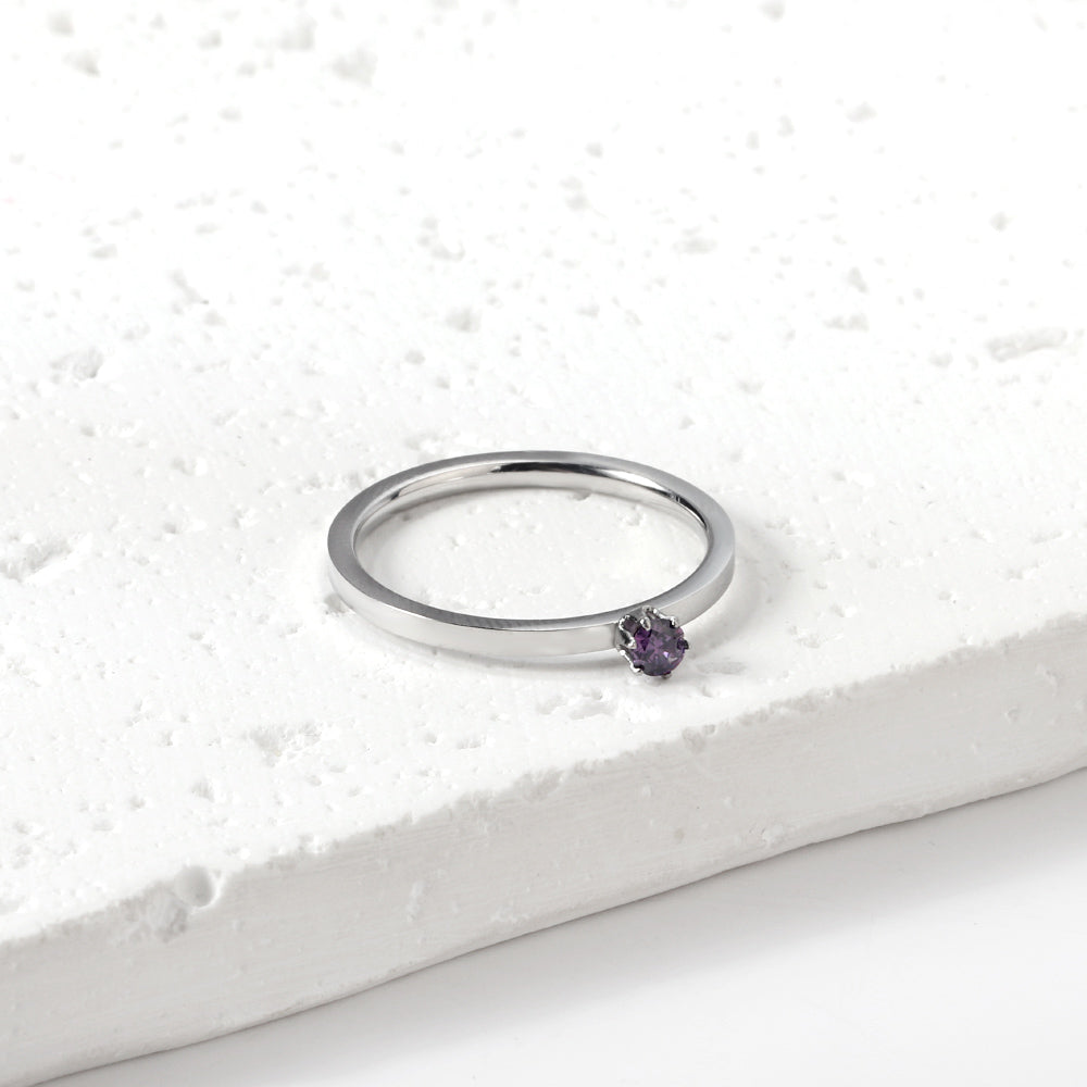 Bague unie en zircone multicolore