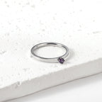 Bague unie en zircone multicolore