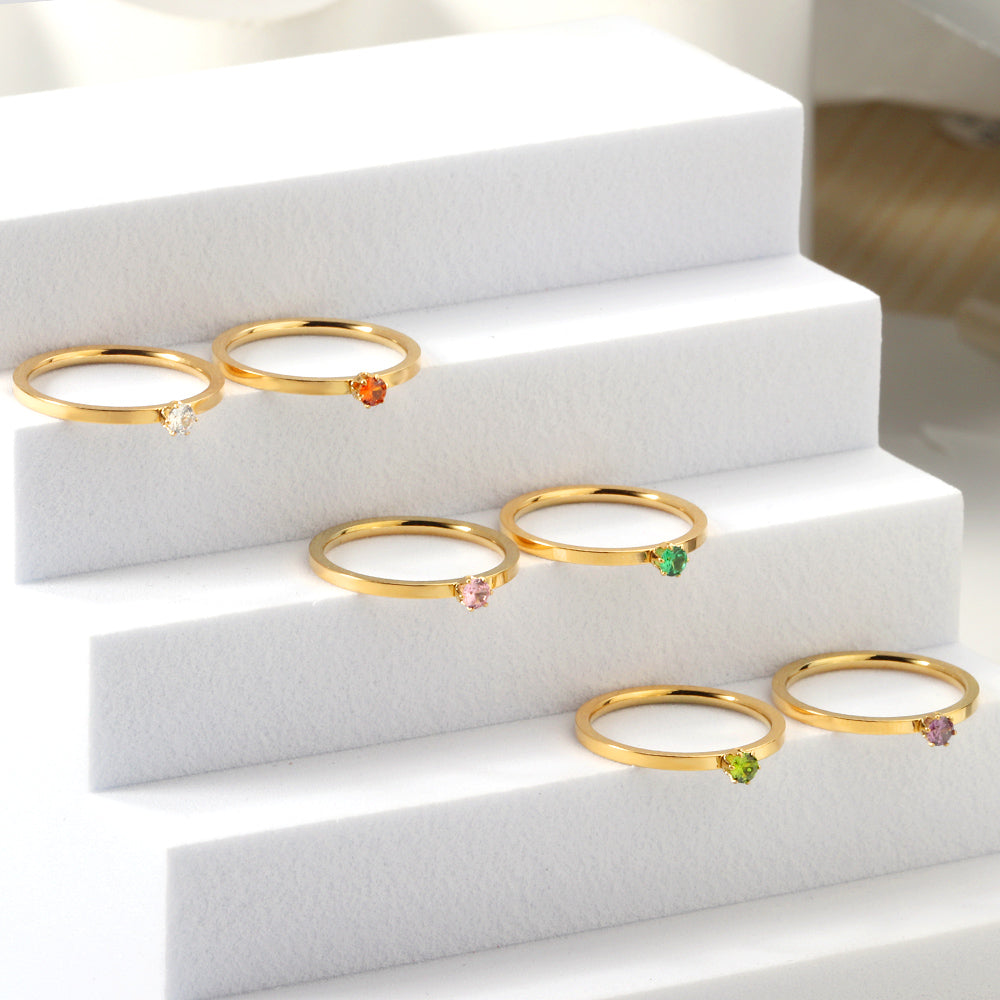 Multi-kleurige zirkonia-ring