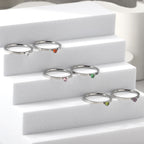 Bague unie en zircone multicolore