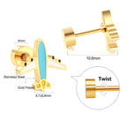 Schroefplug gemengde kleur vliegtuig oorbellen