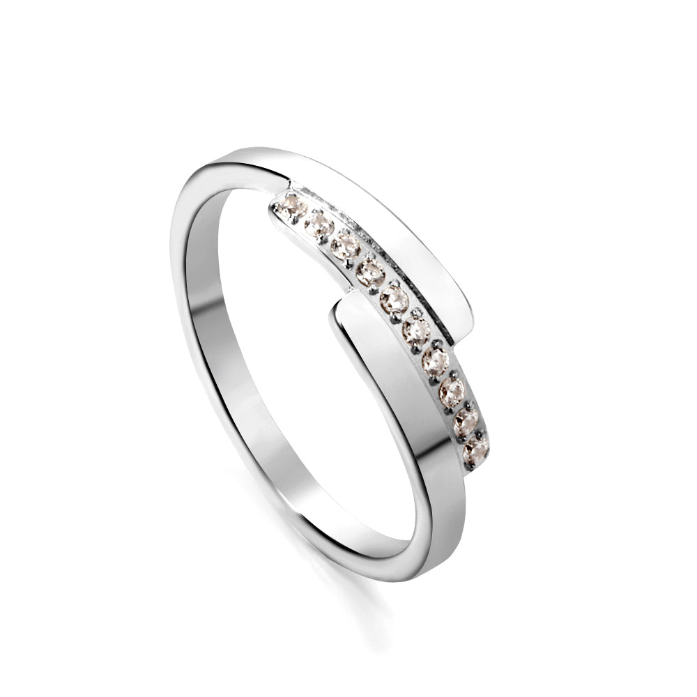 Trapladder Diamant RVS Ring