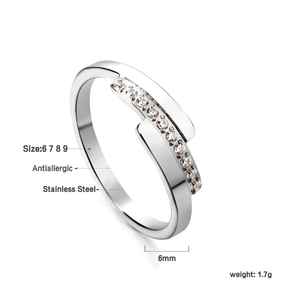 Trapladder Diamant RVS Ring
