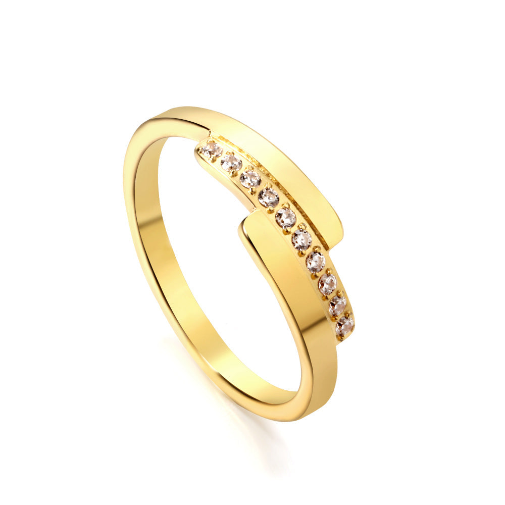 Trapladder Diamant RVS Ring