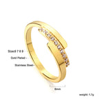 Trapladder Diamant RVS Ring