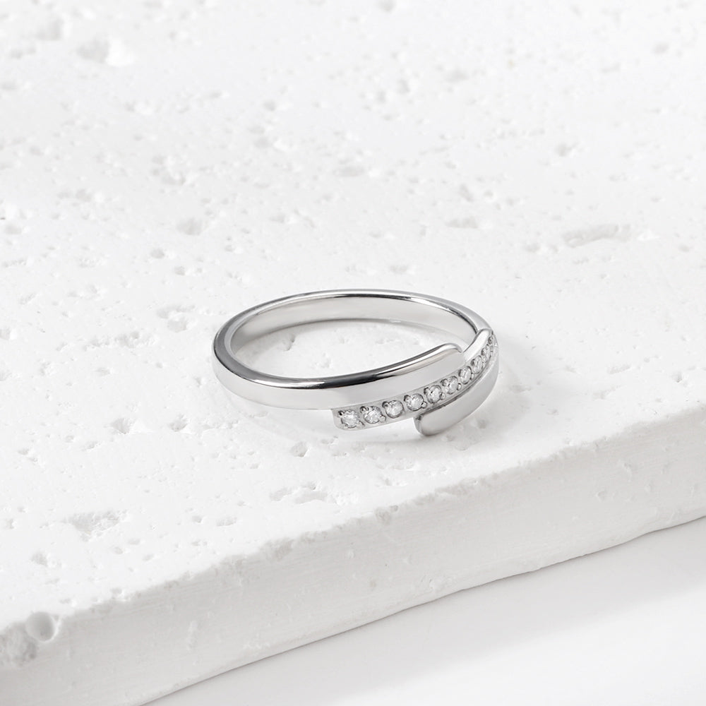 Trapladder Diamant RVS Ring