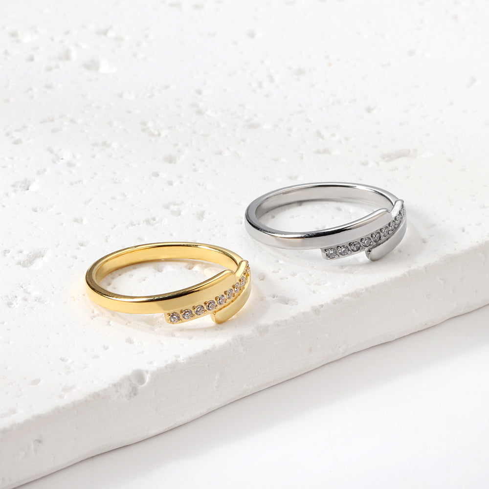 Trapladder Diamant RVS Ring