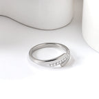 Trapladder Diamant RVS Ring