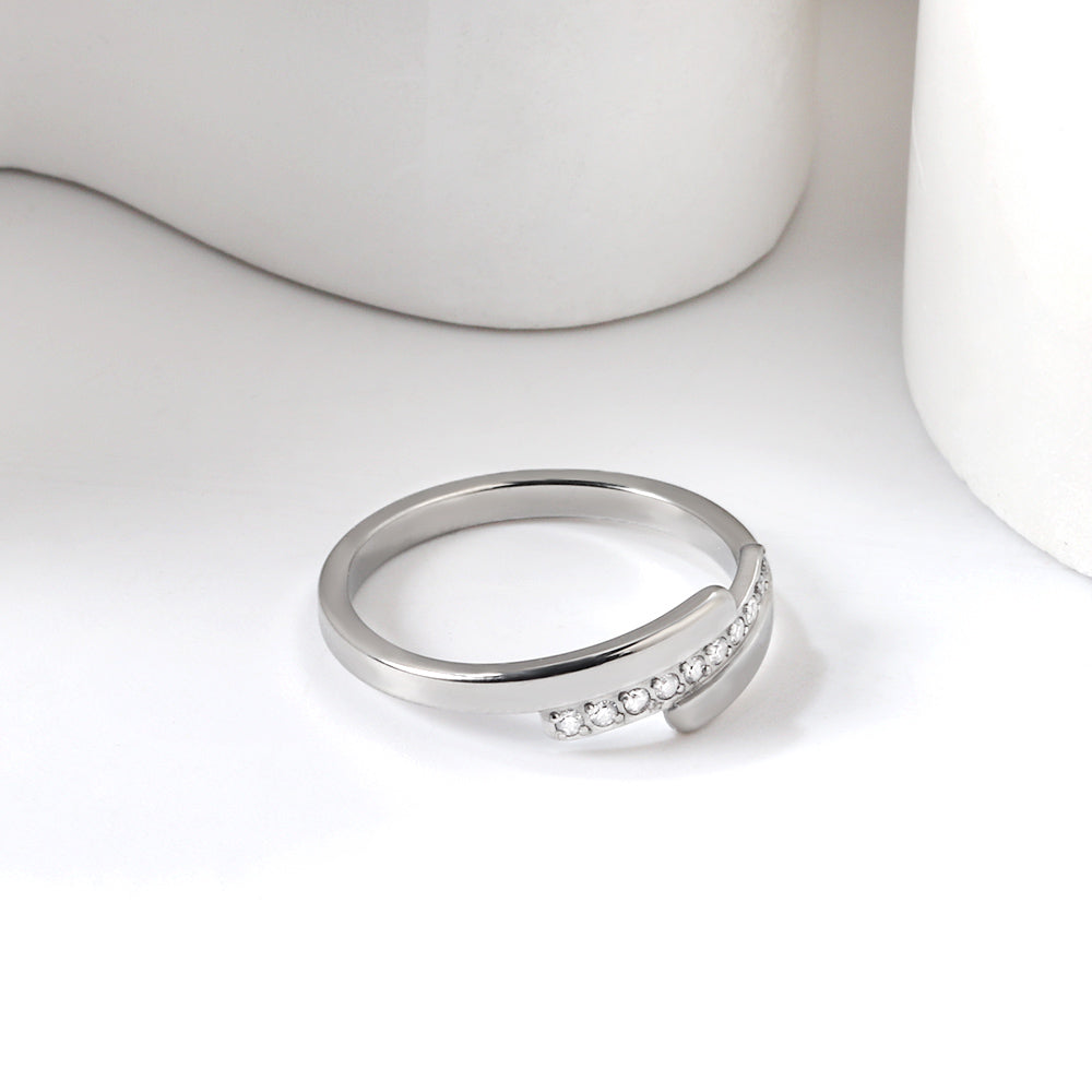 Trapladder Diamant RVS Ring