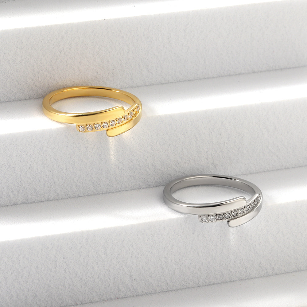 Trapladder Diamant RVS Ring