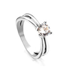 Ronde diamanten ring van goud en staal