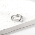 Ronde diamanten ring van goud en staal