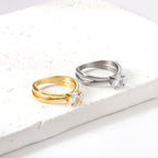 Ronde diamanten ring van goud en staal