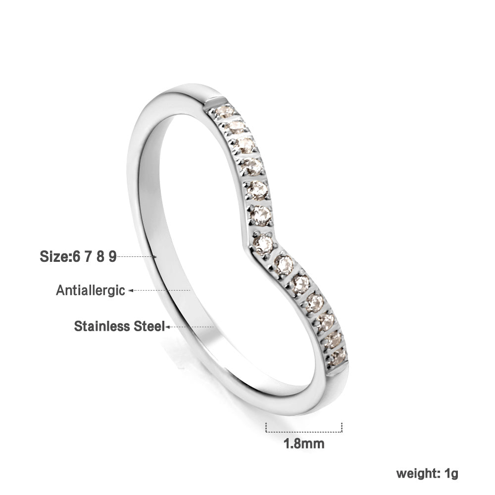 Hartvormige micro-set zirkonia ring